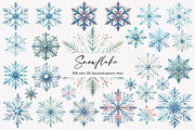 Watercolor Snowflake Clipart, an Illustration by Designworld (Thumbnail 1 of 5)