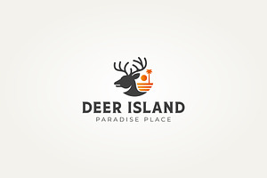 deer buck stag island icon logo, a Branding & Logo Template by Blazybone