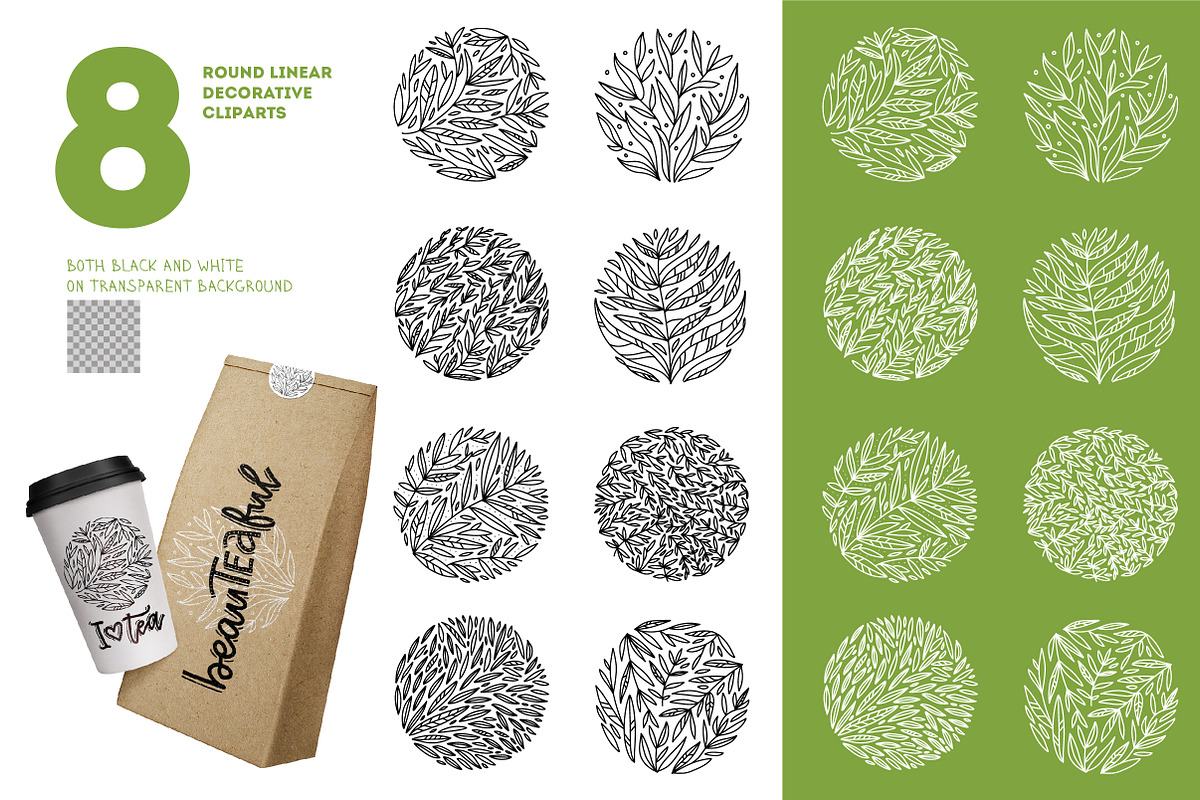 I love tea - clipart & lettering, a Decorative Illustration by Lana Sham (Photo 8 of 13)