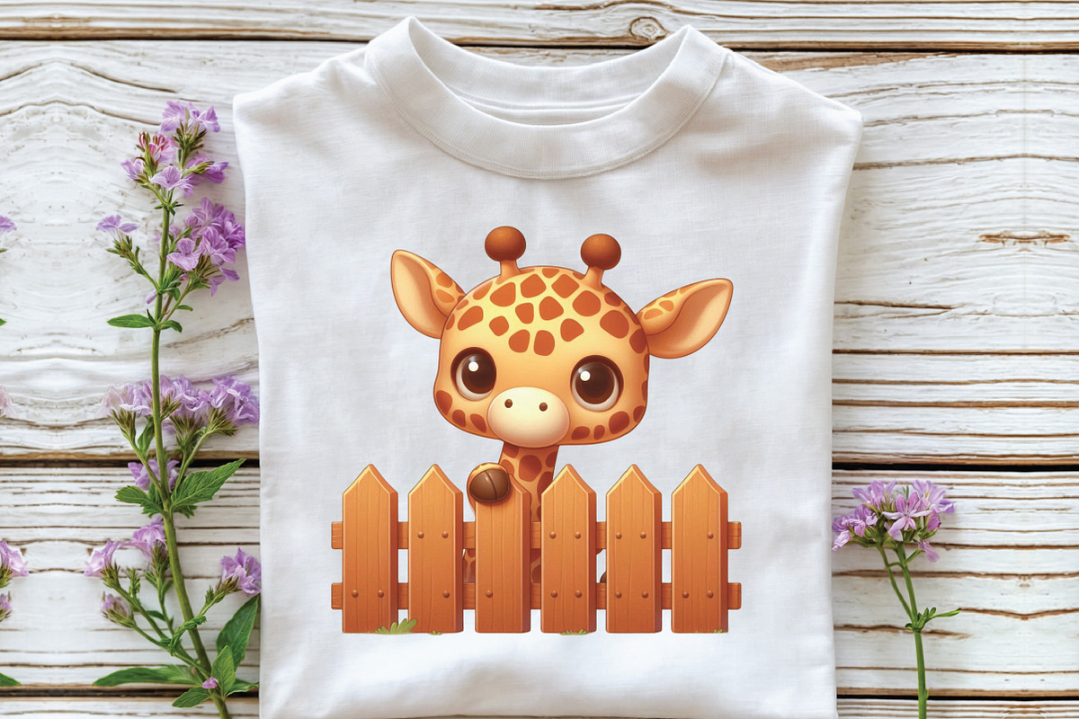 Giraffe Peeking Fence Clipart, an Illustration by CraftArtStudio (Photo 3 of 6)