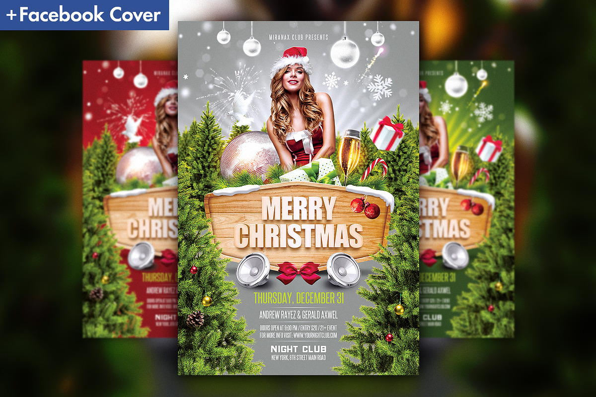 Christmas Party Flyer Template, a Flyer Template by Hyperpix Productions (Photo 1 of 2)