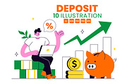 10 Deposit Vector Illustration, a Finance Illustration by denayunebgt (Thumbnail 1 of 4)