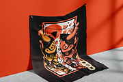 Hannya mask japanese illustration, an Animal Illustration by Darts Lines (Thumbnail 2 of 2)