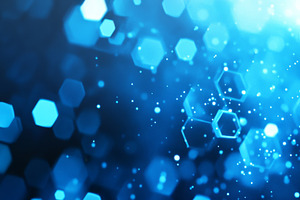 Abstract Blue Hexagonal Structures with Light Effects, an Abstract Photo by Natalia Klenova's Shop