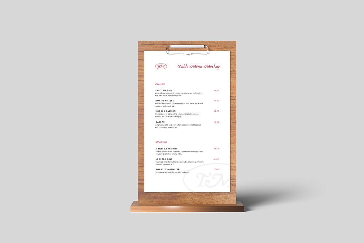 Table Menu Mockups, an Advertising Mockup by artimasa (Photo 2 of 6)