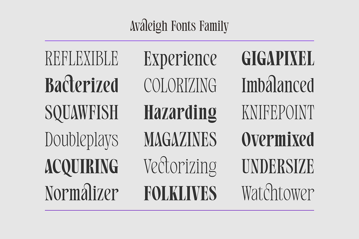 Avaleigh Fonts Family, a Serif Font by Asenbayu (Photo 10 of 14)