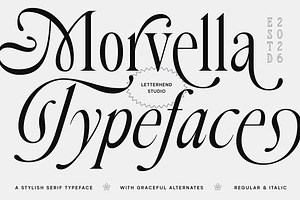 Morvella Stylish Serif, a Serif Font by Letterhend Studio