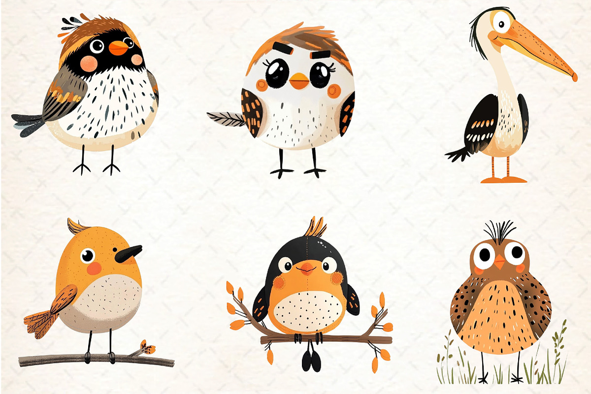 Quirky Birds Hand-Drawn Clipart, an Illustration by DreamCafeArt (Photo 8 of 8)