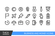 Business and money thick icons, an Outline Icon by Woo Graphics (Thumbnail 2 of 2)