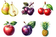 Watercolor Little Fruits PNG, an Illustration by SinaCreation (Thumbnail 2 of 5)