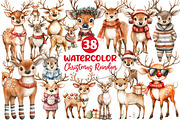 Quirky Christmas Reindeer Clipart, an Illustration by Dream Creation (Thumbnail 1 of 4)
