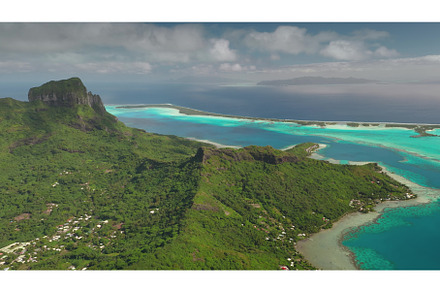 Bora bora island showing lush green