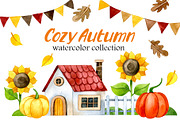 Cozy autumn. Watercolor collection, a Seasonal Illustration by made by Tanya (Thumbnail 1 of 7)
