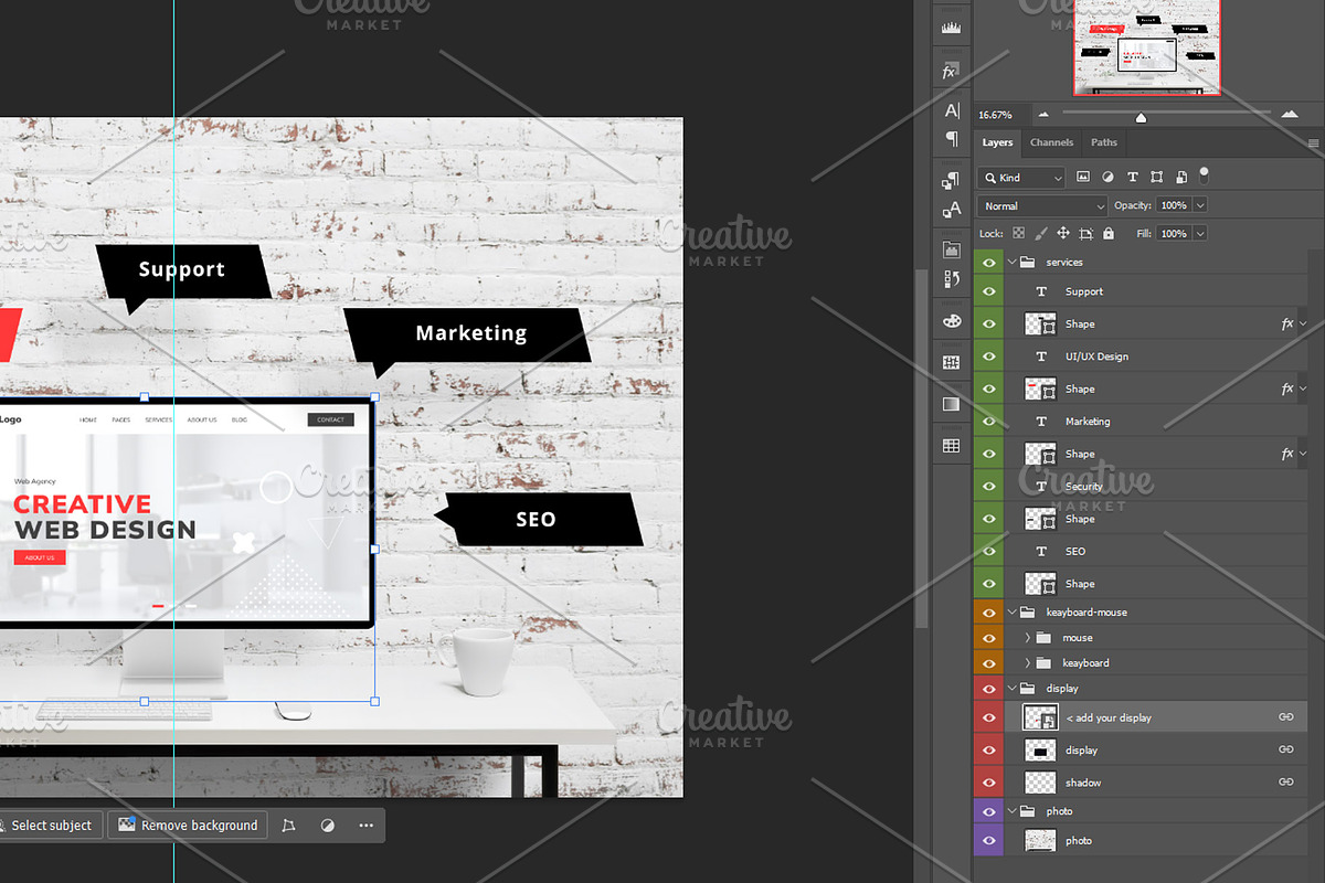 Web Agency Monitor Mockup, a Device Mockup by RSplaneta (Photo 2 of 2)