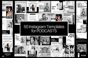 50 Podcast Instagram Template BUNDLE