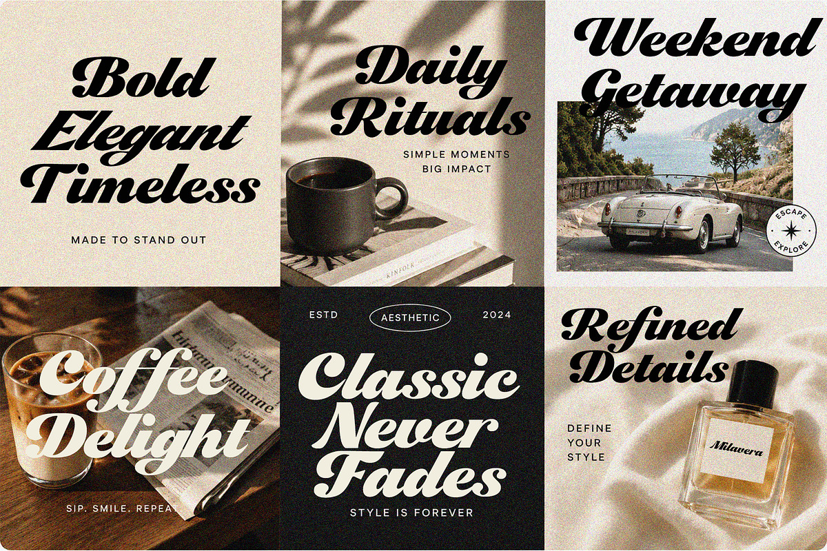 Milavera – Bold Script Font, a Script Font by cocodesign (Photo 2 of 7)
