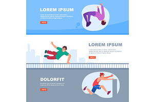 Parkour. extreme characters running, a Sport Illustration by Onyx