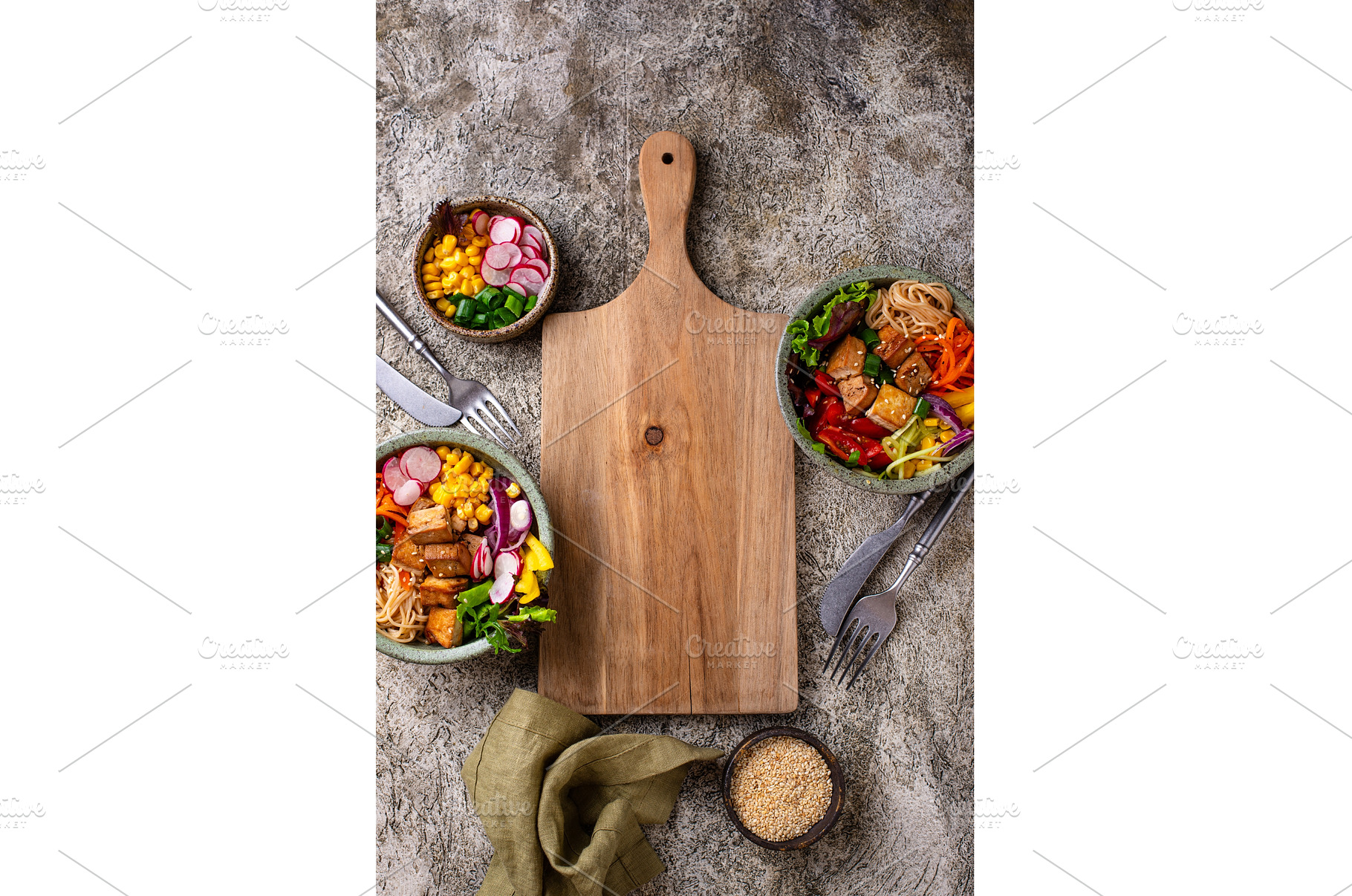 Vegan healthy poke bowl with tofu, a Food & Drink Photo by Yulia Furman