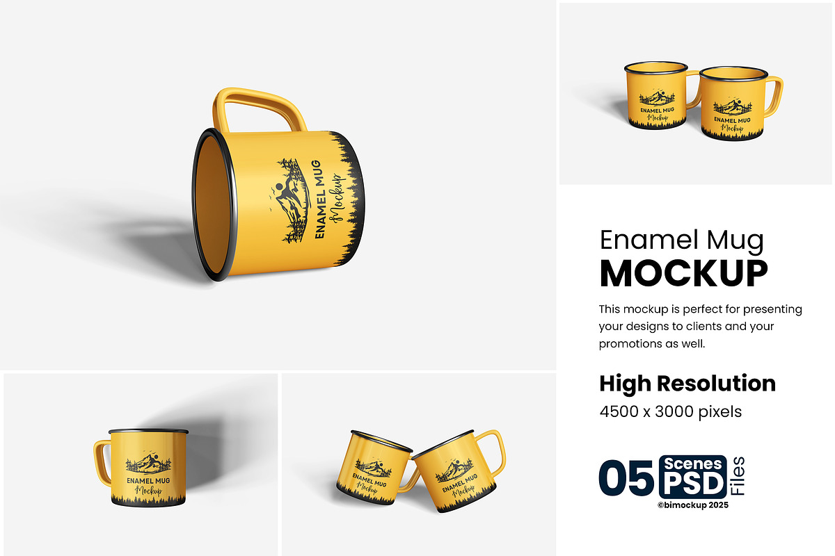 Enamel Mug Mockup, a Cups & Container Mockup by bimockup (Photo 1 of 6)