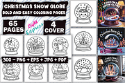 Christmas Snow Globe Coloring Pages, an Illustration by LightExpress (Thumbnail 1 of 4)