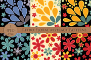 RETRO FLORAL abstract pattern set, a Pattern Graphic by Futurel (Thumbnail 1 of 6)