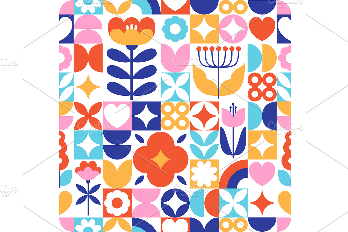 Colorful flowers seamless pattern, an Object Illustration by YummyBuum