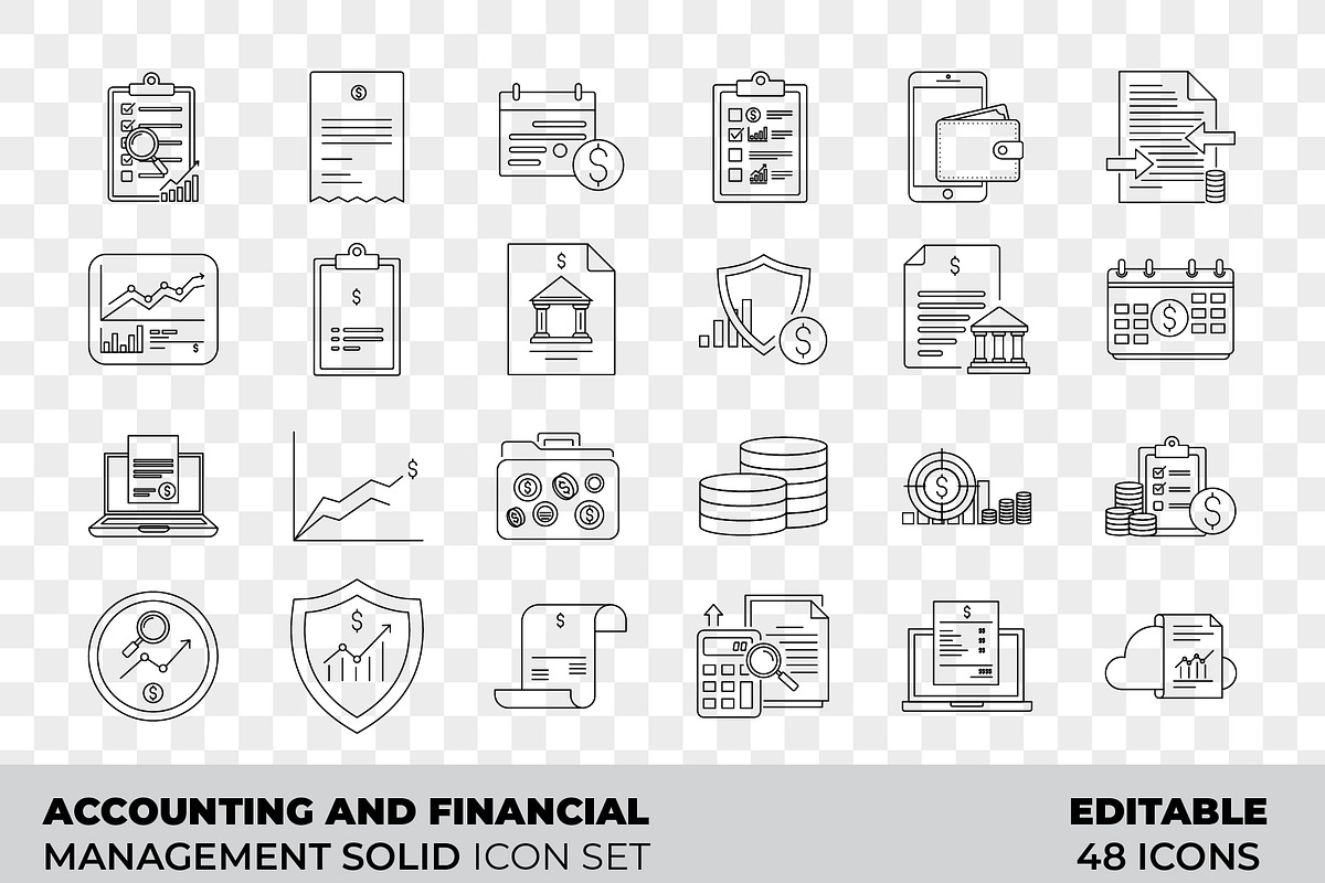 Financial Management Outline icon, an Outline Icon by Unique Design Team (Photo 1 of 3)