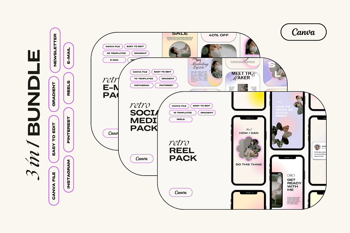 Retro Bundle, a Social Media Template by marmaries (Photo 1 of 19)