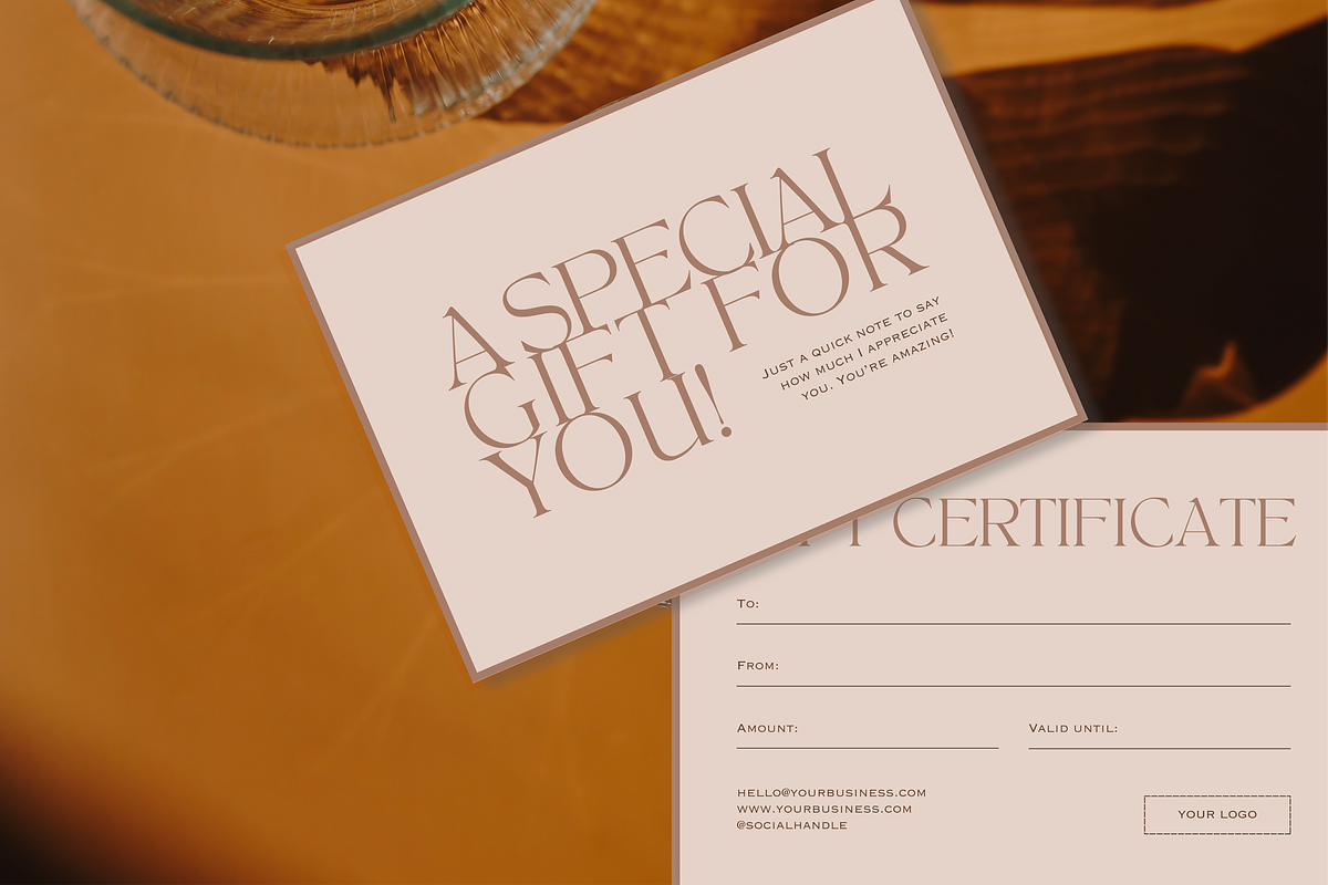 Minimal Gift Certificate Template, a Card Template by LePosey Studio (Photo 2 of 5)