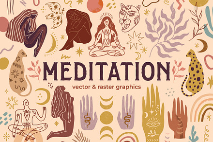 Meditation Bundle, a Healthcare Illustration by Annie Konst