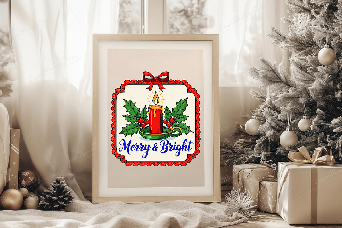 Christmas Candle Frame PNG, an Illustration by CreationArt (Photo 3 of 4)
