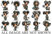 Whimsical 4th of July Girls Clipart, a Seasonal Illustration by Canvas Craft (Thumbnail 4 of 10)