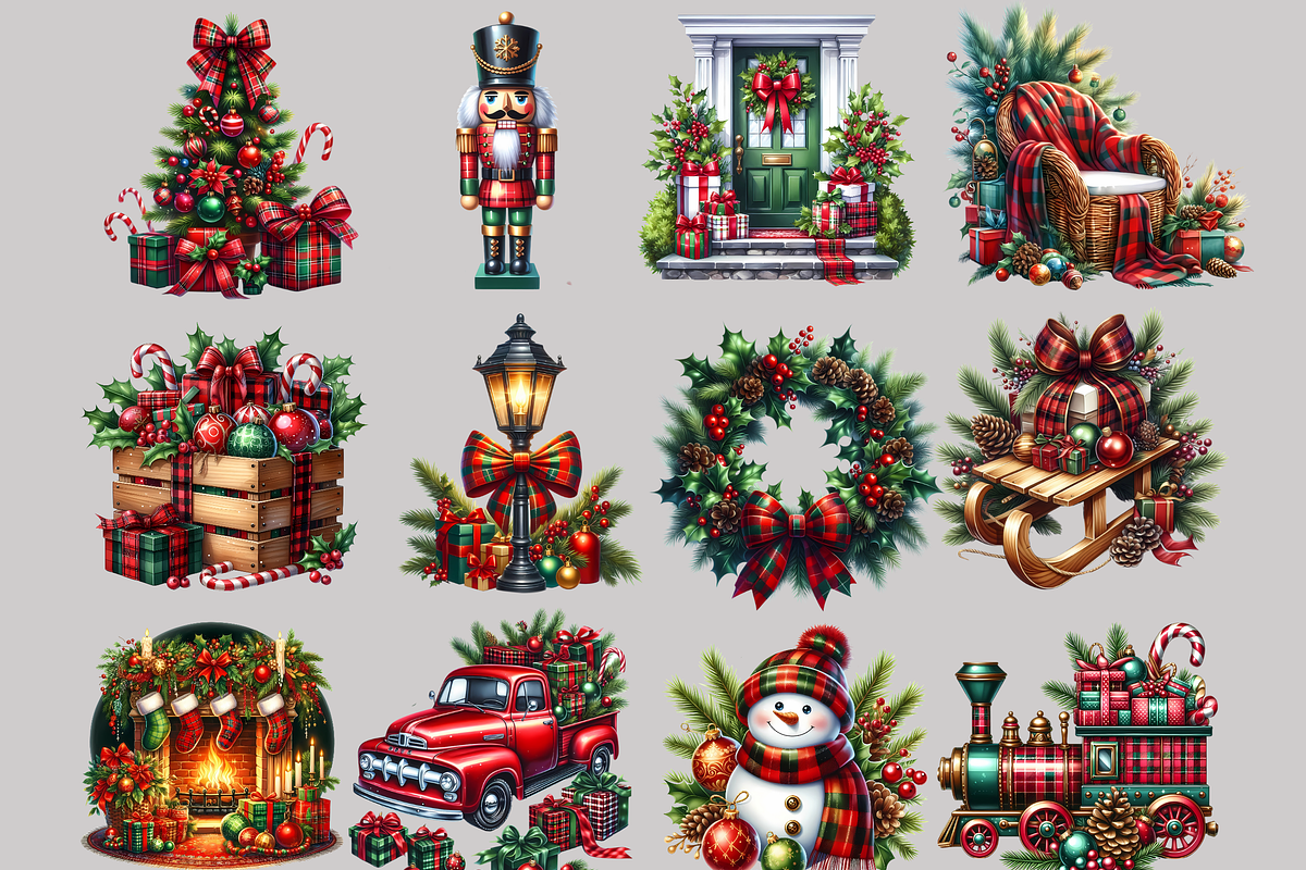 Traditional Christmas clipart, a Seasonal Illustration by AnetArtStore (Photo 5 of 10)