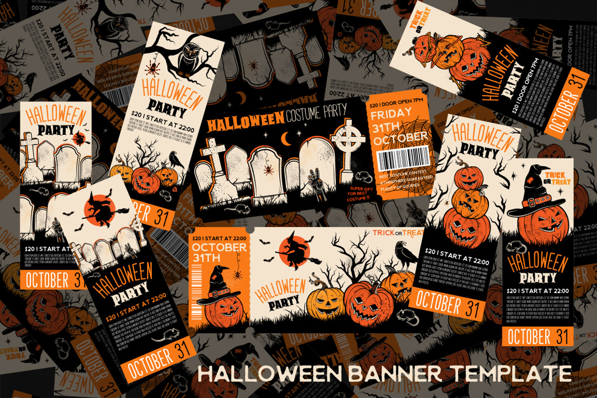 Halloween banner template., an Illustration by Moloko88 (Photo 1 of 4)