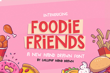 Foodie Friends Font, a Font by Lollipop Hand Drawn