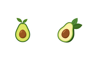 Avocado halves with pit displayed, a Food Illustration by ZinetroN