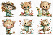 Whimsical Summer Cats Clipart, an Illustration by Craft Nest (Thumbnail 6 of 12)