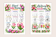 Modern Flower Drawing Guide, a Stationery Template by Designmela01 (Thumbnail 5 of 5)
