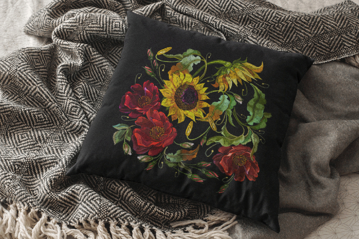 Sunflowers and red roses, an Illustration by Matrioshka (Photo 4 of 7)
