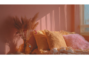 Cozy Bedroom with Warm Sunlight and, an Architecture Photo by Lermont51