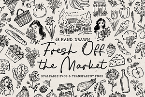 Farmers Market Clipart, Produce, a Food Illustration by The October Creative
