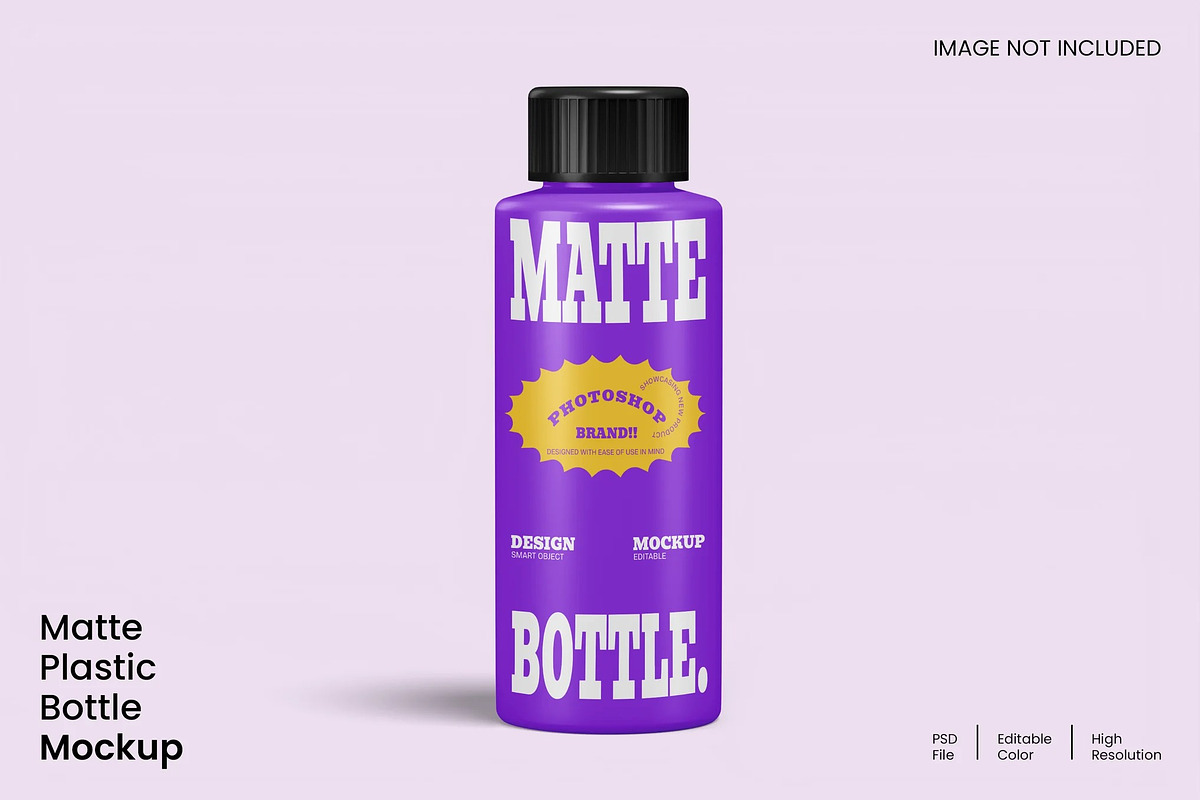 Matte Plastic Bottle Mockup, a Packaging Mockup by renderstockmarket