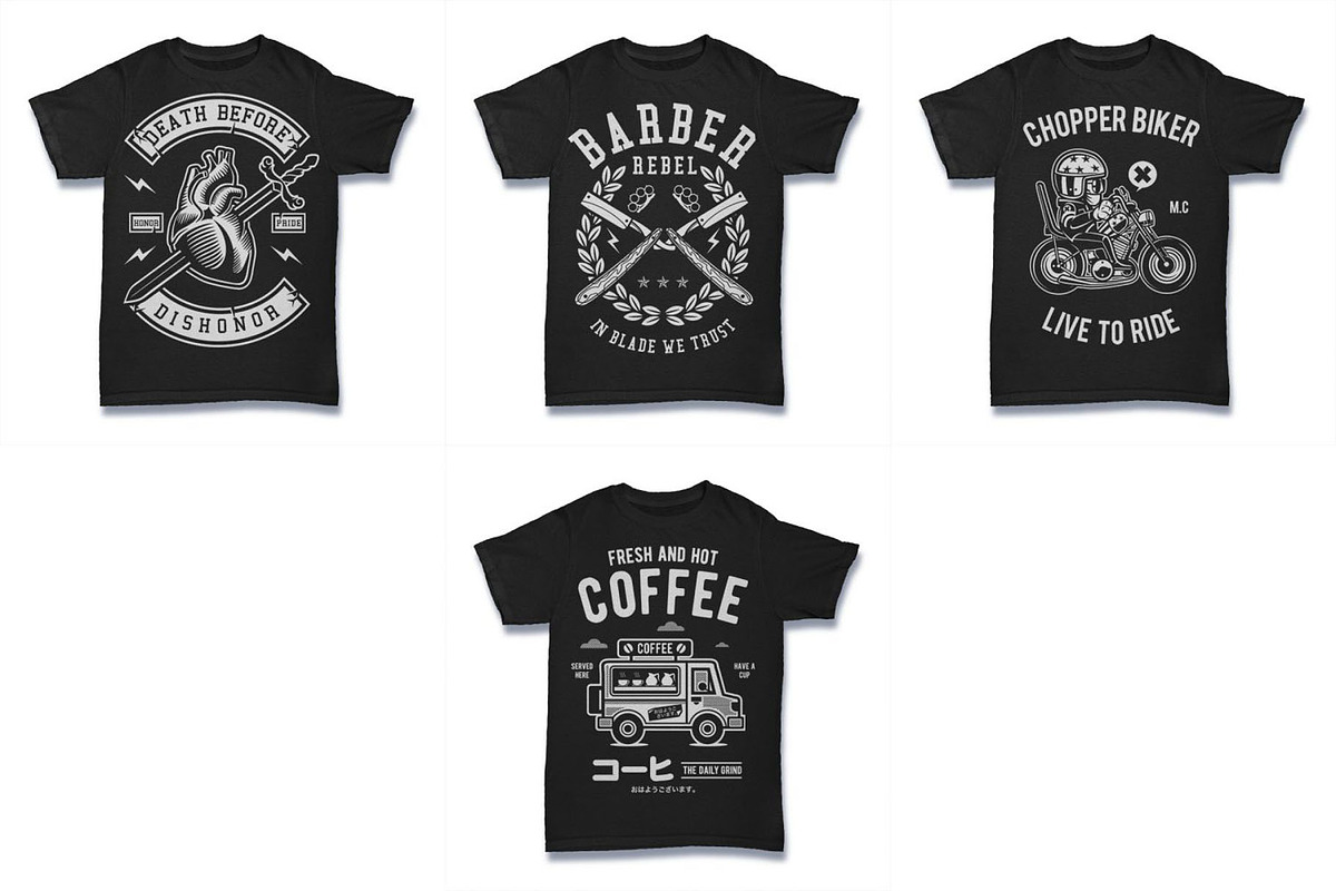 100 Vector Tshirt Designs ( B/W ), an Illustration by roach_graphic (Photo 20 of 20)