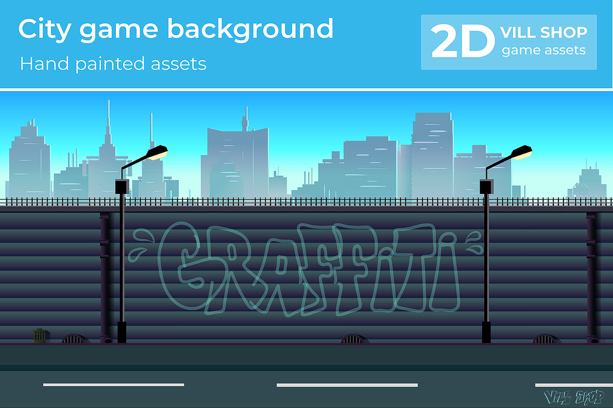 Urban Game Background, a Decorative Illustration by 2dvillShop (Photo 1 of 2)