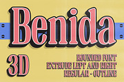 Benida Rounded 3D, a Serif Font by Craft Supply Co. (Thumbnail 1 of 8)