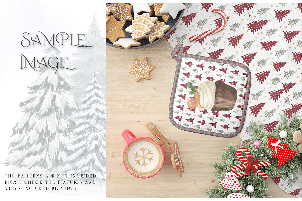 Christmas Oven Mitt & Potholders, a Product Mockup by mock-ups (Photo 12 of 16)