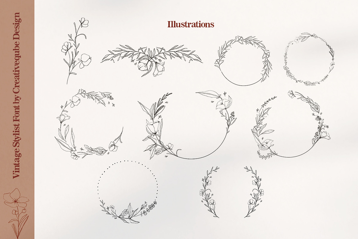 Vintage Stylist Font + Florals, a Serif Font by Creativeqube Design (Photo 18 of 18)