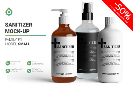Sanitizer Bottle Mockup, a Cups Container Mockup by AY Mock-Ups