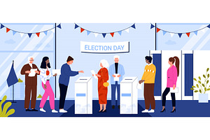 Election day, democratic referendum, a Person Illustration by Flashvector