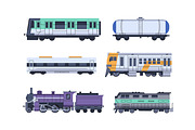Trains with wagons, railway set, a Transportation Illustration by PaperTrident (Thumbnail 3 of 3)
